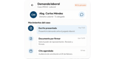 Movimientos de un caso legal en Solfica