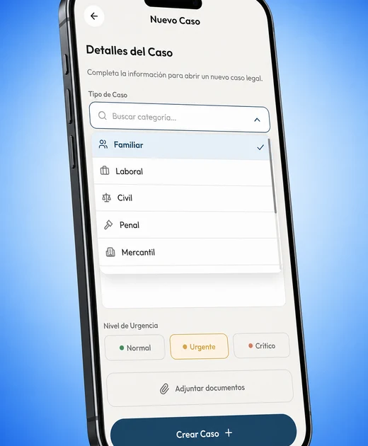 Creación de un nuevo caso legal en Solfica